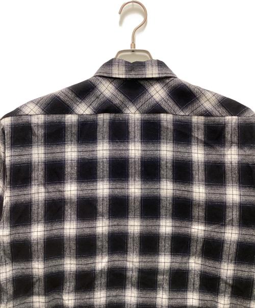 Schott（ショット）Schott (ショット) ロゴ刺繍チェックオープンカラーシャツ ネイビー×ホワイト サイズ:Lの古着・服飾アイテム