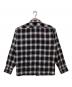 Schott (ショット) ロゴ刺繍チェックオープンカラーシャツ ネイビー×ホワイト サイズ:L：6000円