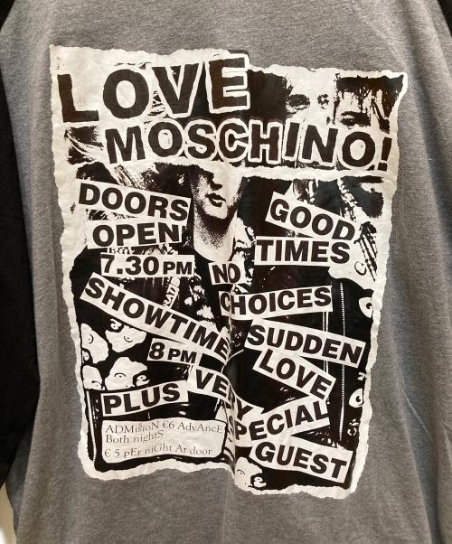 LOVE MOSCHINO（ラブモスキーノ）LOVE MOSCHINO (ラブモスキーノ) ラグランプリントカットソーワンピース グレー×ブラック サイズ:Mの古着・服飾アイテム
