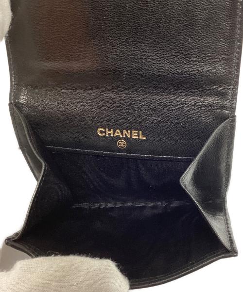 CHANEL（シャネル）CHANEL (シャネル) ラムスキン ココマークコインケース ブラックの古着・服飾アイテム