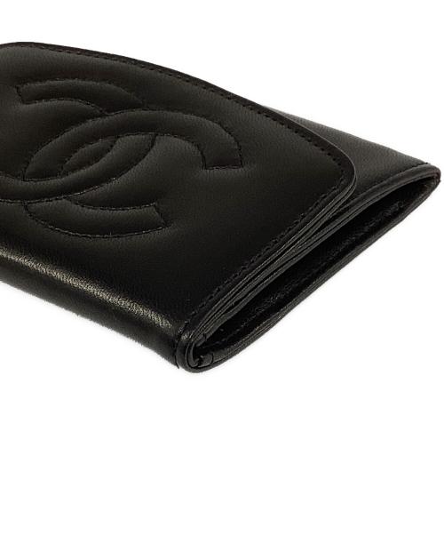 CHANEL（シャネル）CHANEL (シャネル) ラムスキン ココマークコインケース ブラックの古着・服飾アイテム