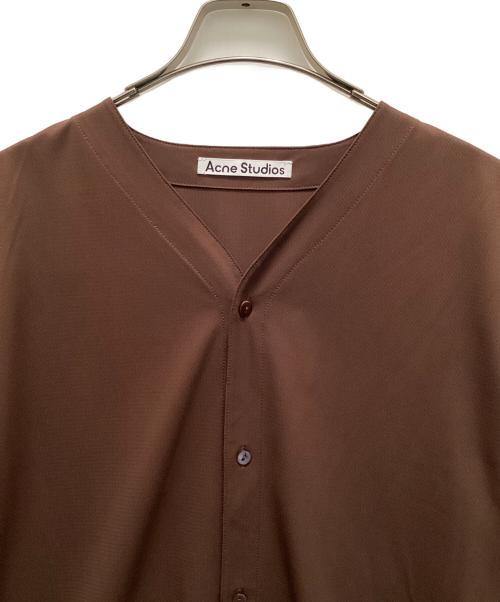 Acne studios（アクネ ストゥディオス）Acne studios (アクネ ストゥディオス) ベースボールシャツ ブラウン サイズ:46の古着・服飾アイテム