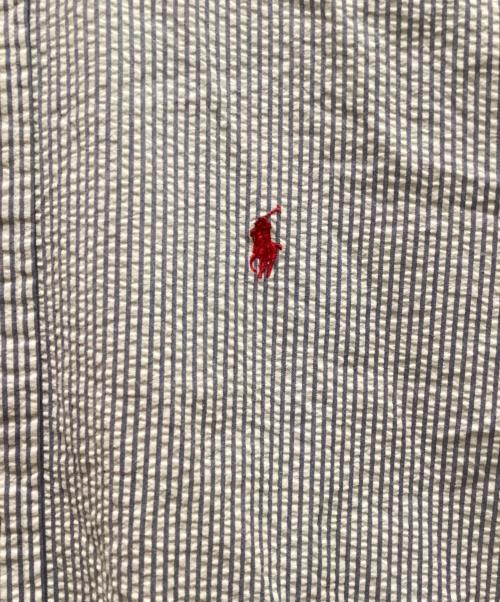 POLO RALPH LAUREN（ポロ・ラルフローレン）POLO RALPH LAUREN (ポロ・ラルフローレン) 半袖シアサッカーストライプシャツ ブルー サイズ:Mの古着・服飾アイテム