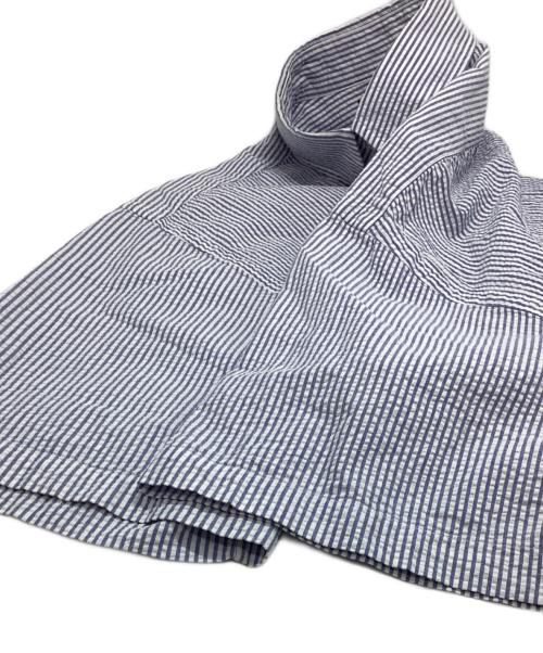 POLO RALPH LAUREN（ポロ・ラルフローレン）POLO RALPH LAUREN (ポロ・ラルフローレン) 半袖シアサッカーストライプシャツ ブルー サイズ:Mの古着・服飾アイテム