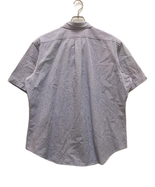 POLO RALPH LAUREN（ポロ・ラルフローレン）POLO RALPH LAUREN (ポロ・ラルフローレン) 半袖シアサッカーストライプシャツ ブルー サイズ:XLの古着・服飾アイテム