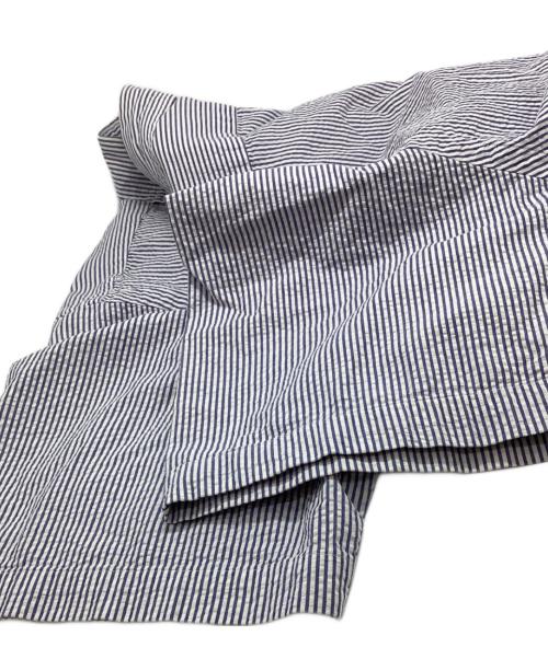 POLO RALPH LAUREN（ポロ・ラルフローレン）POLO RALPH LAUREN (ポロ・ラルフローレン) 半袖シアサッカーストライプシャツ ブルー サイズ:XLの古着・服飾アイテム