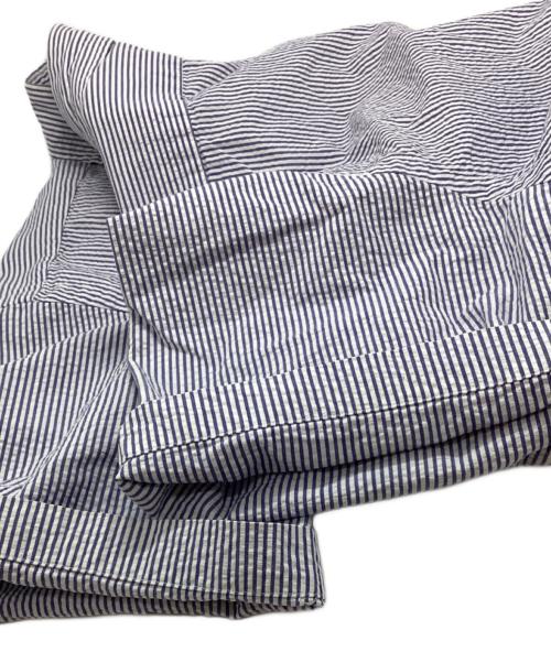 POLO RALPH LAUREN（ポロ・ラルフローレン）POLO RALPH LAUREN (ポロ・ラルフローレン) 半袖シアサッカーストライプシャツ ブルー サイズ:XLの古着・服飾アイテム