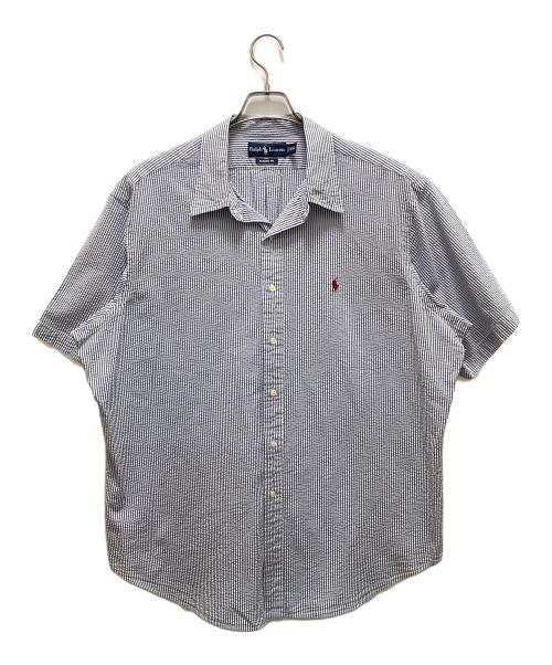 POLO RALPH LAUREN（ポロ・ラルフローレン）POLO RALPH LAUREN (ポロ・ラルフローレン) シアサッカー半袖シャツ ブルー サイズ:XXLの古着・服飾アイテム