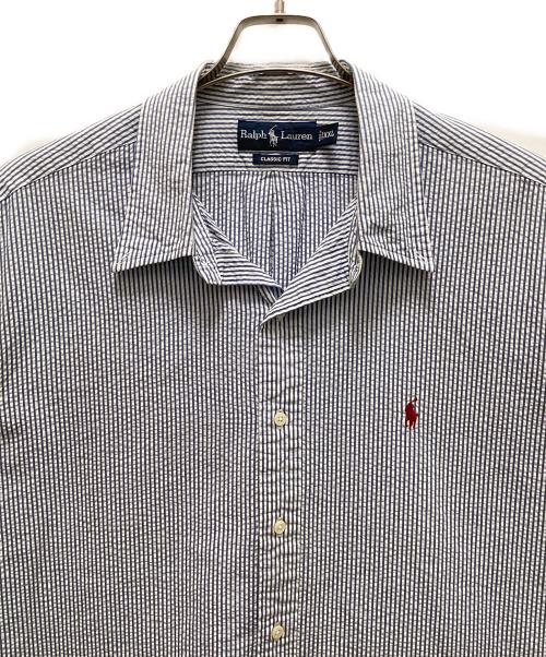 POLO RALPH LAUREN（ポロ・ラルフローレン）POLO RALPH LAUREN (ポロ・ラルフローレン) シアサッカー半袖シャツ ブルー サイズ:XXLの古着・服飾アイテム