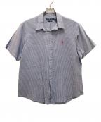 POLO RALPH LAURENポロ・ラルフローレン）の古着「シアサッカー半袖ストライプシャツ」｜ブルー