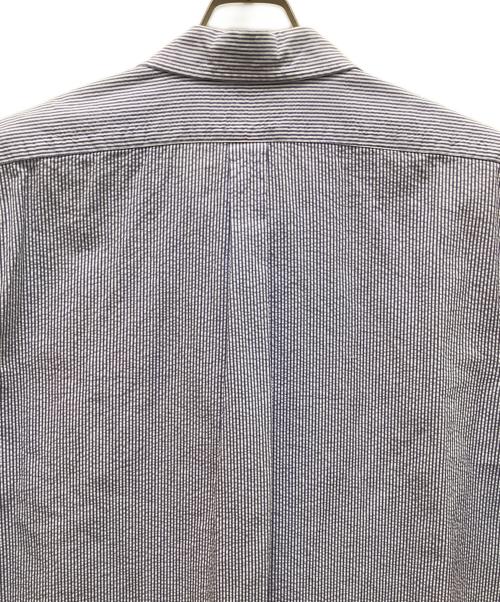 POLO RALPH LAUREN（ポロ・ラルフローレン）POLO RALPH LAUREN (ポロ・ラルフローレン) シアサッカー半袖ストライプシャツ ブルー サイズ:XXLの古着・服飾アイテム