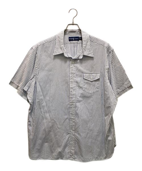 POLO RALPH LAUREN（ポロ・ラルフローレン）POLO RALPH LAUREN (ポロ・ラルフローレン) 半袖ストライプシャツ ブルー サイズ:XXLの古着・服飾アイテム