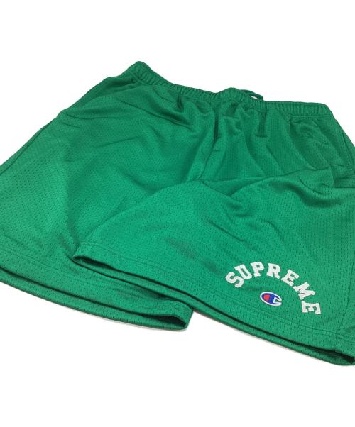 SUPREME（シュプリーム）SUPREME (シュプリーム) Champion (チャンピオン) コラボアーチロゴメッシュハーフパンツ グリーン サイズ:Sの古着・服飾アイテム