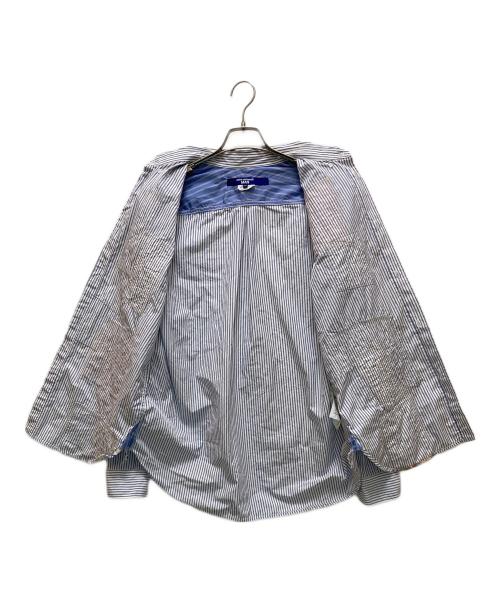COMME des GARCONS JUNYA WATANABE MAN（コム デ ギャルソン ジュンヤ ワタナベ マン）COMME des GARCONS JUNYA WATANABE MAN (コム デ ギャルソン ジュンヤ ワタナベ マン) パッチワークストライプボタンダウンシャツ ホワイト×ブルー サイズ:Mの古着・服飾アイテム