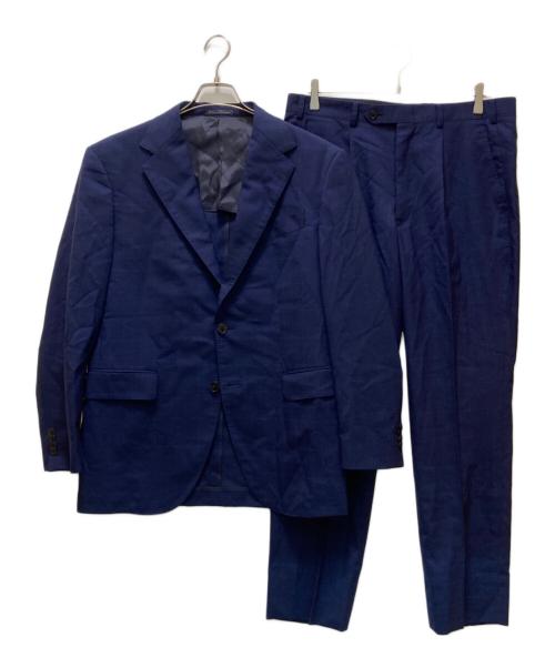 LORO PIANA（ロロピアーナ）LORO PIANA (ロロピアーナ) Sartoria Promessa (サルトリアプロメッサ) 2Bチェックセットアップスーツ ネイビー サイズ:99-88-175の古着・服飾アイテム
