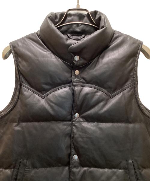 Liugoo Leathers（リューグーレザーズ）Liugoo Leathers (リューグーレザーズ) ラムレザーダウンベスト ブラック サイズ:LLの古着・服飾アイテム