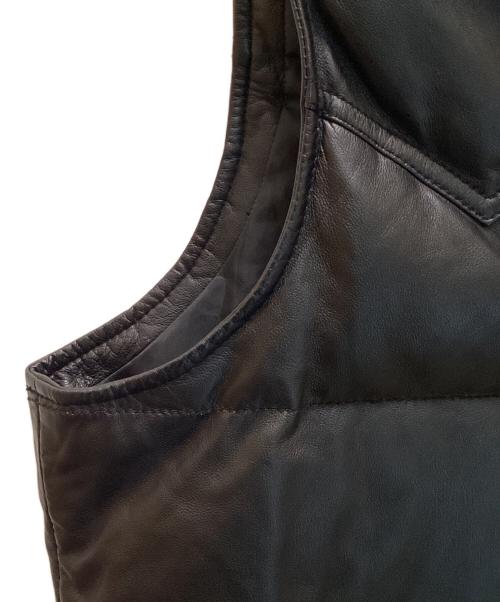 Liugoo Leathers（リューグーレザーズ）Liugoo Leathers (リューグーレザーズ) ラムレザーダウンベスト ブラック サイズ:LLの古着・服飾アイテム
