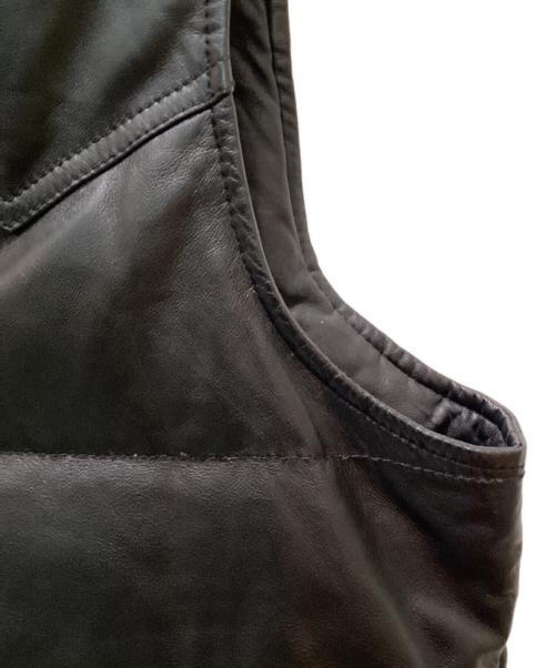 Liugoo Leathers（リューグーレザーズ）Liugoo Leathers (リューグーレザーズ) ラムレザーダウンベスト ブラック サイズ:LLの古着・服飾アイテム