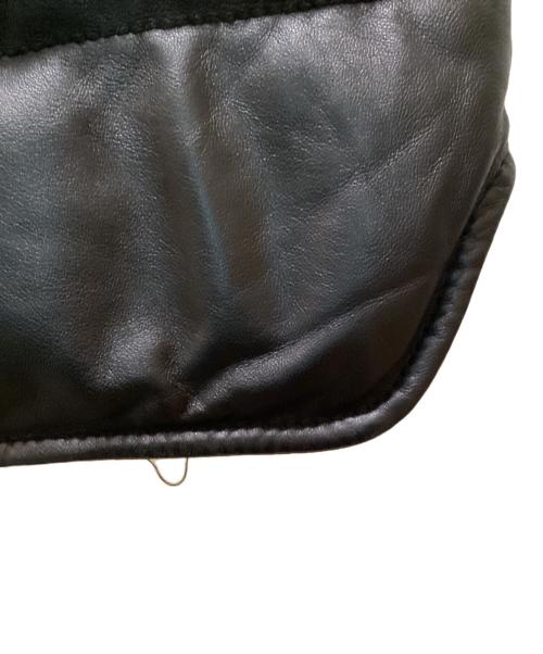 Liugoo Leathers（リューグーレザーズ）Liugoo Leathers (リューグーレザーズ) ラムレザーダウンベスト ブラック サイズ:LLの古着・服飾アイテム