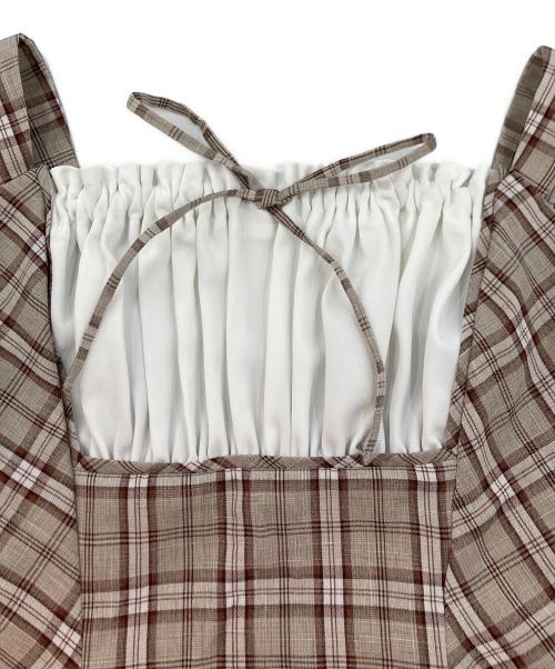 darich（ダーリッチ）darich (ダーリッチ) チェックマーメイドロングワンピース ベージュ サイズ:FREE 未使用品の古着・服飾アイテム