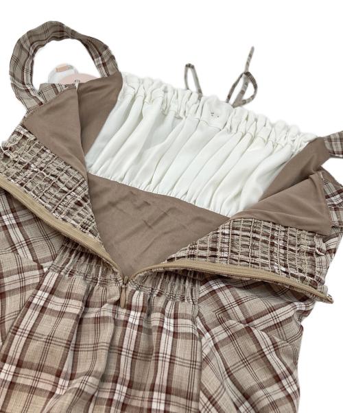 darich（ダーリッチ）darich (ダーリッチ) チェックマーメイドロングワンピース ベージュ サイズ:FREE 未使用品の古着・服飾アイテム