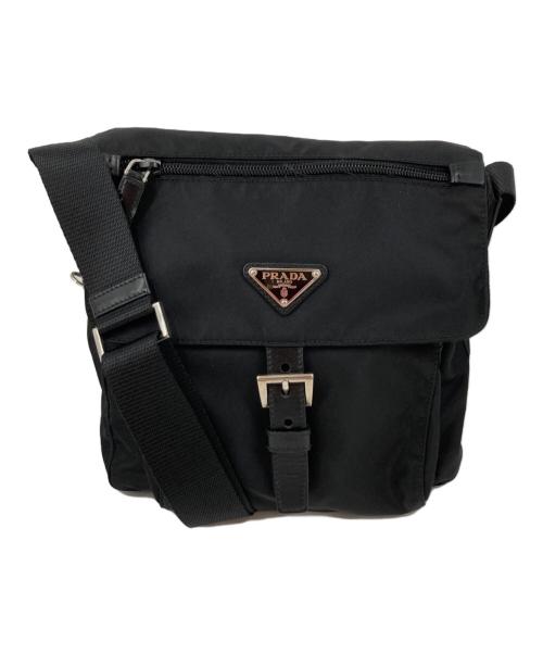 PRADA（プラダ）PRADA (プラダ) ナイロンショルダーバッグ ブラックの古着・服飾アイテム