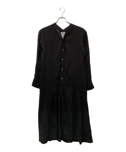 BEARDSLEY（ビアズリー）BEARDSLEY (ビアズリー) カラーレスシャツワンピース ブラック サイズ:FREEの古着・服飾アイテム