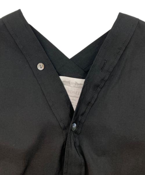 BEARDSLEY（ビアズリー）BEARDSLEY (ビアズリー) カラーレスシャツワンピース ブラック サイズ:FREEの古着・服飾アイテム