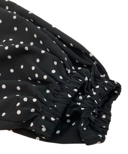 BEARDSLEY（ビアズリー）BEARDSLEY (ビアズリー) ドットギャザーブラウス ブラック×ホワイト サイズ:FREEの古着・服飾アイテム