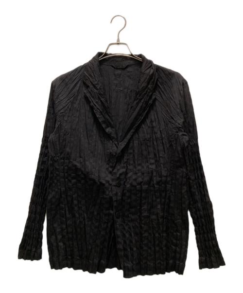 ISSEY MIYAKE MEN（イッセイミヤケメン）ISSEY MIYAKE MEN (イッセイミヤケメン) プリーツ加工テーラードジャケット ブラック サイズ:3の古着・服飾アイテム
