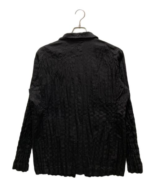 ISSEY MIYAKE MEN（イッセイミヤケメン）ISSEY MIYAKE MEN (イッセイミヤケメン) プリーツ加工テーラードジャケット ブラック サイズ:3の古着・服飾アイテム