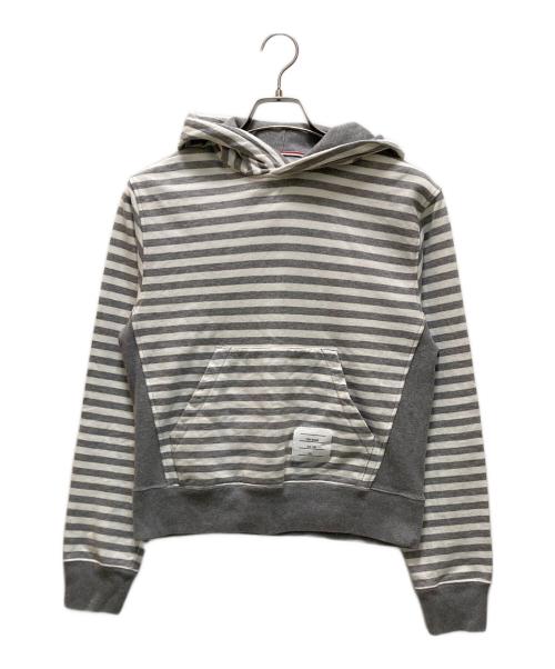 THOM BROWNE. NEW YORK（トムブラウン ニューヨーク）THOM BROWNE. NEW YORK (トムブラウンニューヨーク) ボーダーパーカー グレー サイズ:1の古着・服飾アイテム