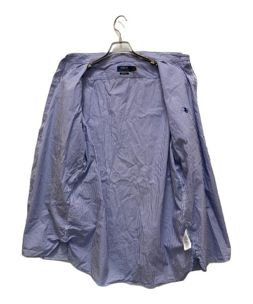 POLO RALPH LAUREN（ポロ・ラルフローレン）POLO RALPH LAUREN (ポロ・ラルフローレン) ワイドカラーストライプドレスシャツ ホワイト×ブルー サイズ:XLの古着・服飾アイテム