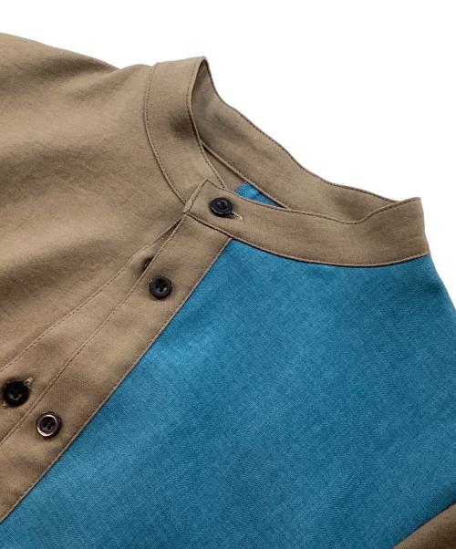 UNITED TOKYO（ユナイテッドトーキョー）UNITED TOKYO (ユナイテッドトーキョー) ダブルボタンシャツワンピース ブルー×グレー サイズ:1 未使用品の古着・服飾アイテム