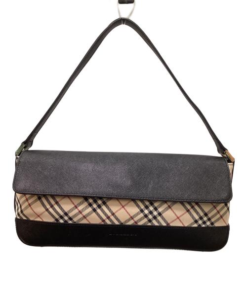 BURBERRY（バーバリー）BURBERRY (バーバリー) ノバチェックワンショルダーバッグ ブラック×ベージュの古着・服飾アイテム
