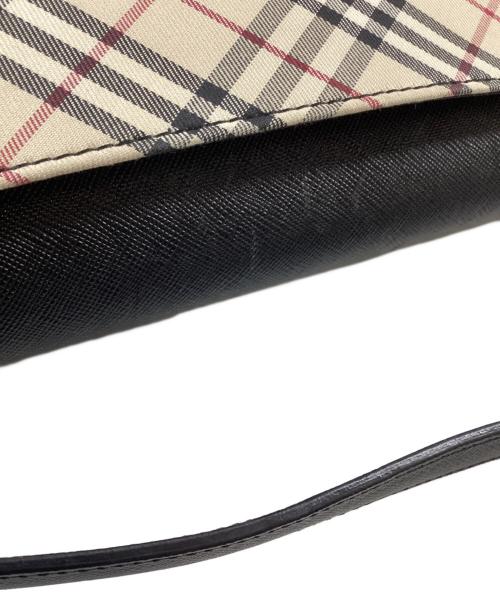 BURBERRY（バーバリー）BURBERRY (バーバリー) ノバチェックワンショルダーバッグ ブラック×ベージュの古着・服飾アイテム