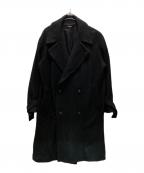 1PIU1UGUALE3 RELAXウノピゥウノウグァーレトレ リラックス）の古着「ダブルブレストブークレロングコート」｜ブラック