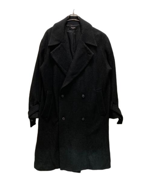 1PIU1UGUALE3 RELAX（ウノピゥウノウグァーレトレ リラックス）1piu1uguale3 relax (ウノピゥウノウグァーレトレ リラックス) ダブルブレストブークレロングコート ブラック サイズ:Lの古着・服飾アイテム