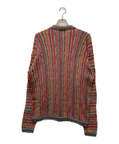 Coogi（クージー）Coogi (クージー) 3D編みクレイジーパターンニットポロシャツ マルチカラー サイズ:XLの古着・服飾アイテム