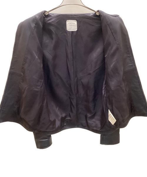 UNITED TOKYO（ユナイテッドトーキョー）UNITED TOKYO (ユナイテッドトーキョー) ラムレザーシングルレザージャケット ブラック サイズ:3の古着・服飾アイテム
