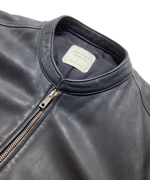 UNITED TOKYO（ユナイテッドトーキョー）UNITED TOKYO (ユナイテッドトーキョー) ラムレザーシングルレザージャケット ブラック サイズ:3の古着・服飾アイテム
