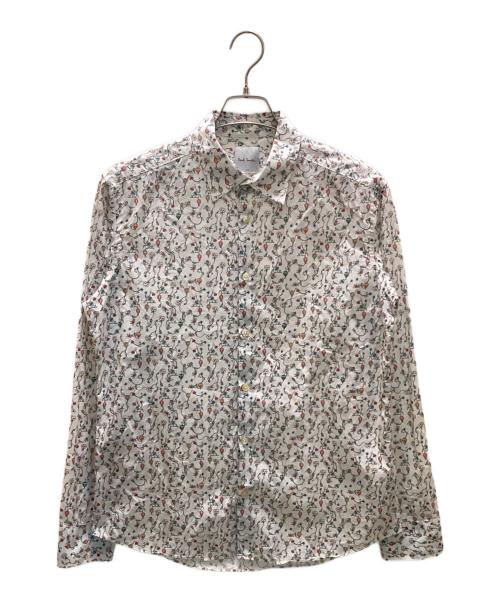 PAUL SMITH（ポールスミス）PAUL SMITH (ポールスミス) カフス裏ストライプレギュラーカラーフラワーシャツ ホワイト サイズ:Lの古着・服飾アイテム