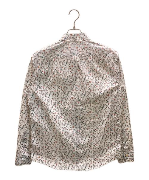 PAUL SMITH（ポールスミス）PAUL SMITH (ポールスミス) カフス裏ストライプレギュラーカラーフラワーシャツ ホワイト サイズ:Lの古着・服飾アイテム