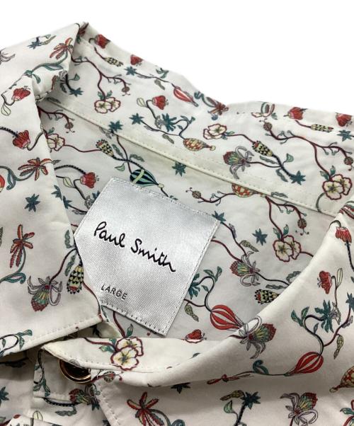 PAUL SMITH（ポールスミス）PAUL SMITH (ポールスミス) カフス裏ストライプレギュラーカラーフラワーシャツ ホワイト サイズ:Lの古着・服飾アイテム