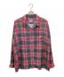 HOUSTON（ヒューストン）の古着「オンブレチェックオープンカラーシャツ」｜グレー×レッド