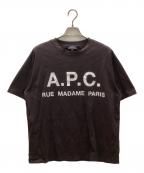 A.P.C.×EDIFICEアーペーセー×エディフィス）の古着「別注 オーバーサイズ ロゴプリント Tシャツ」｜グレー