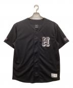 HUFハフ）の古着「H-STAR BASEBALL SHIRT」｜ブラック