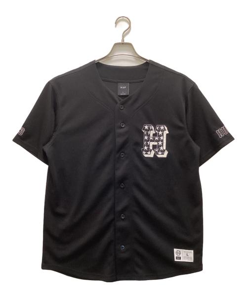 HUF（ハフ）HUF (ハフ) H-STAR BASEBALL SHIRT ブラック サイズ:Lの古着・服飾アイテム