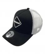 New Era×F.C.R.B.ニューエラ×エフシーレアルブリストル）の古着「エンブレムメッシュキャップ」｜ブラック