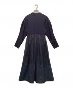 ELENDEEKエレンディーク）の古着「タックボリュームワンピース」｜ネイビー